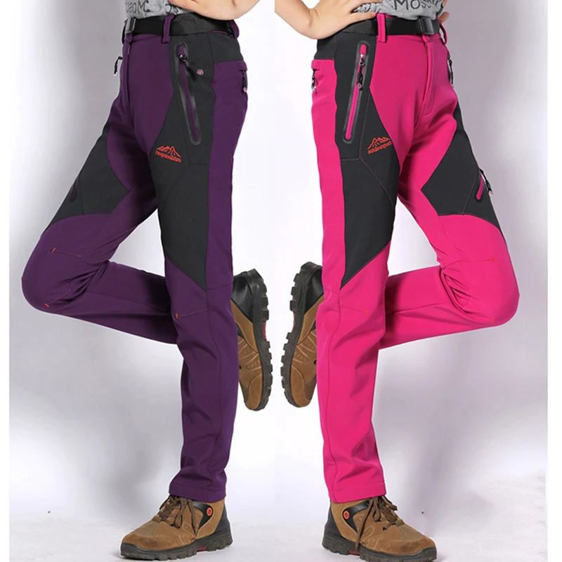 

Men Women Winter Long Pants Outdoor Sports Waterproof Running Ski Pants Softshell Fleece Pants Skiing Hiking Camping Trousers