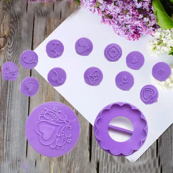 

DIY Tool 14 Pieces Fondant Stencil European Style Decorative Pattern Cake Stencil Cookie Decoration Cutter