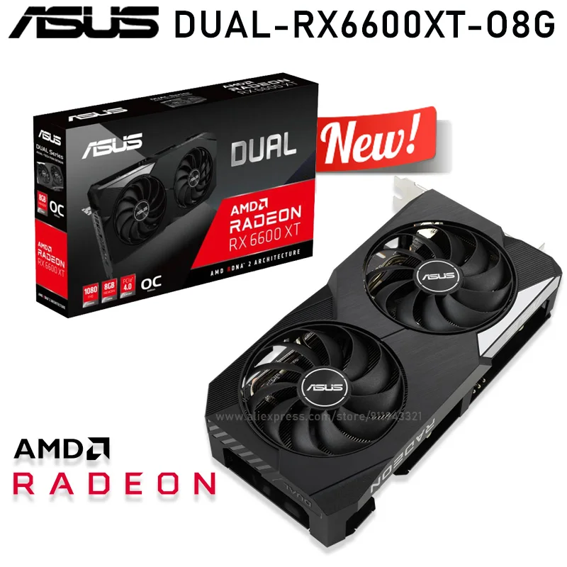GDDR6 Asus DUAL RX6600XT O8G Graphics Radeon RX 6600XT 16000MHz