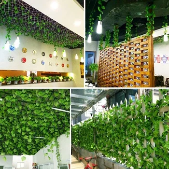 

New 24 Pcs Artificial Ivy Leaf Garland Fake Plant Ivy Vine Hanging for Wedding Party Garden Wall Decoration Grape Leaves