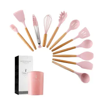

11pcs/set Non-Stick Silicone Kitchen Utensil Spatula Spoon Cooking Tool Cookware Q39B