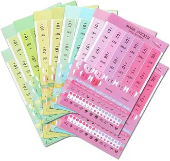 

XRHYY Multi-Color Self Adhesive Mini DIY Leather Monthly Calendar Index Tabs for Appointment Book Events Diary Scrapbook Planner