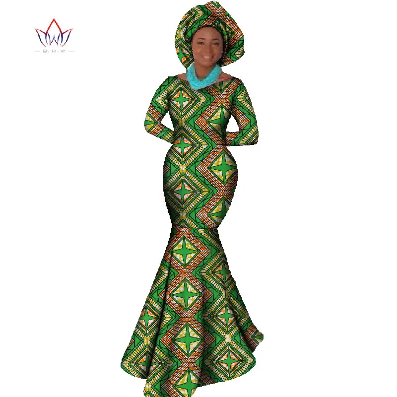 Африканская Женская одежда, платье с длинным рукавом, вечернее сексуальное платье, вечерние платья, платье русалки, Рождественский подарок размера плюс 6XL BRW WY556 - Цвет: 10