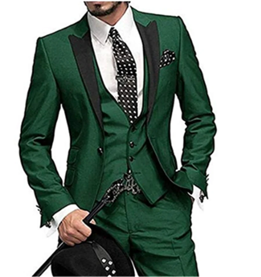 2020 new men's dress wedding dress groom best man's Suit Tuxedo three piece suit (jacket + pants + vest)