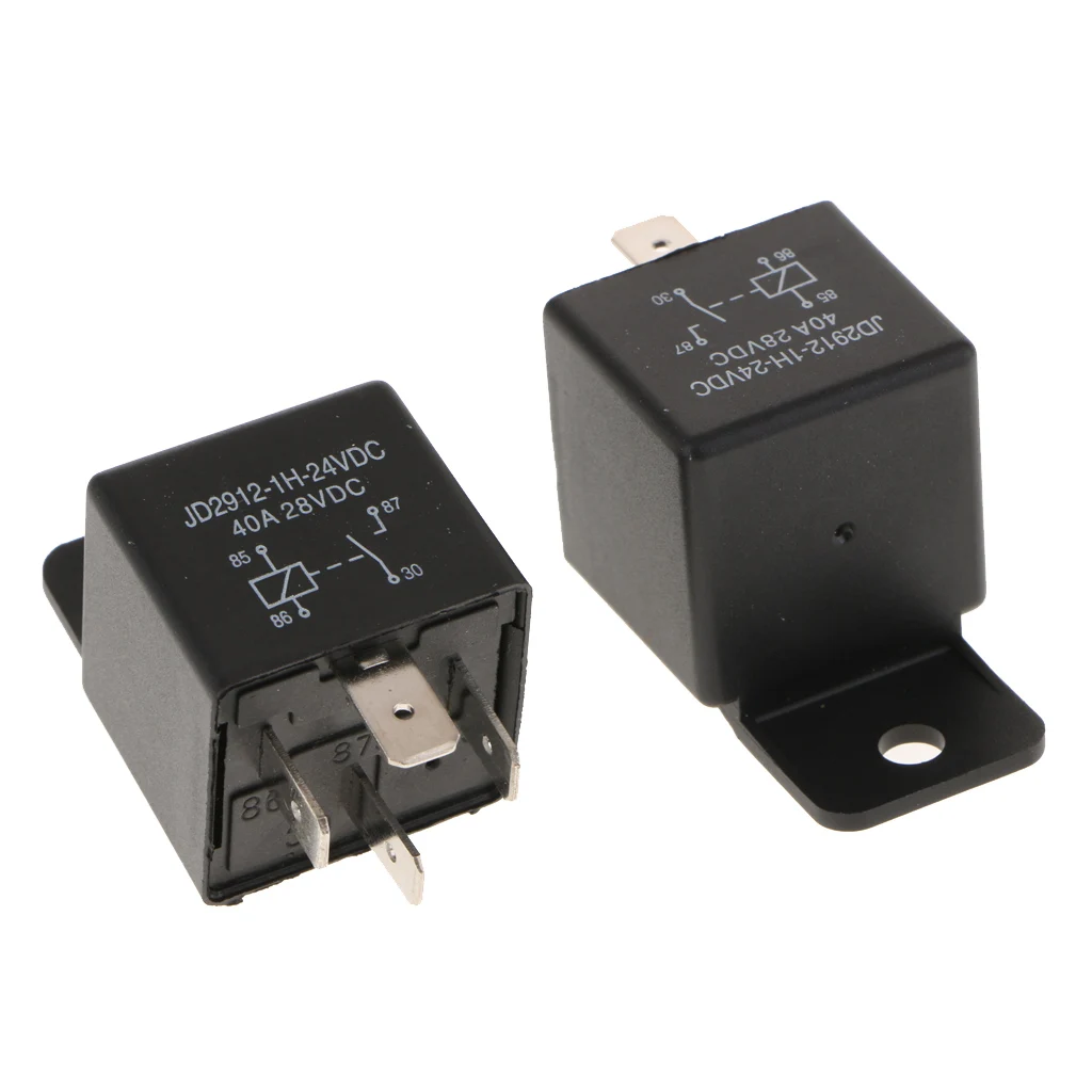 2Pcs Auto 4Pin Relay Relays Socket Control Device Waterproof 24V