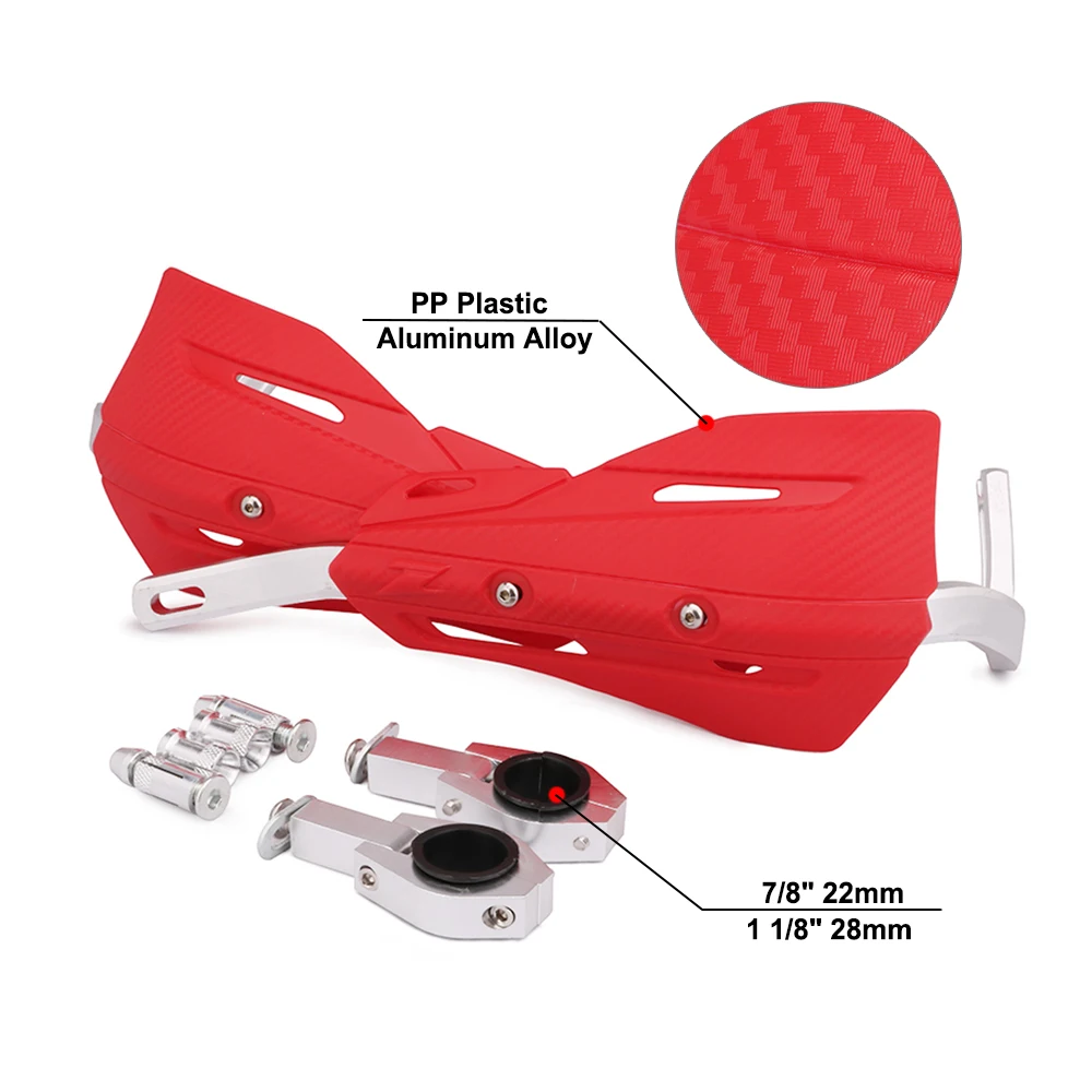Motorcycle Handguards Dirtbike Hand Guards Brush Guards Handlebar 7//8 1 1//8 For Honda CRF230 CRF250R CRF250X CRF250L CRF450R CRF450X CR250R CR CRF Universal Red