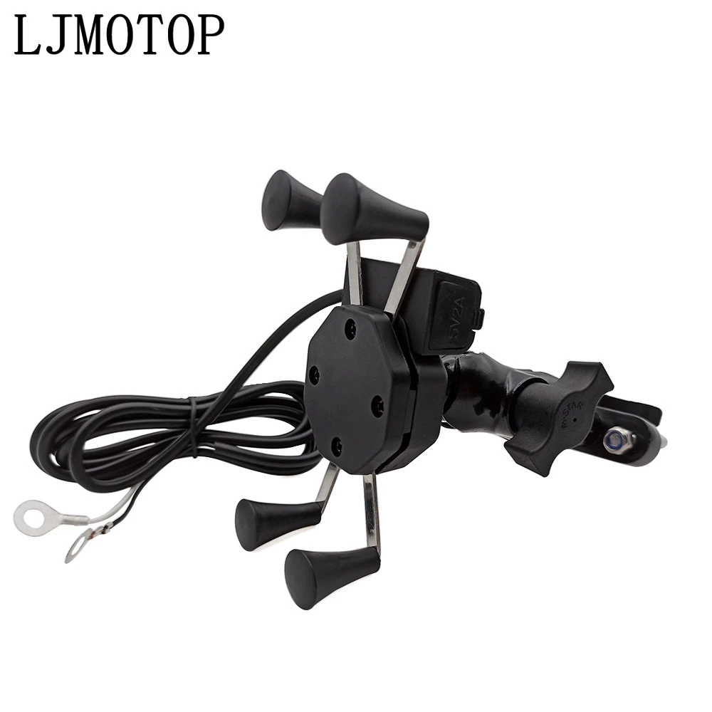 Chargeable Motorcycle GPS Phone holder Wired USB Universal Mount For YAMAHA XJR 1300/RACER FJ-09/MT-09 TRACER MT-10