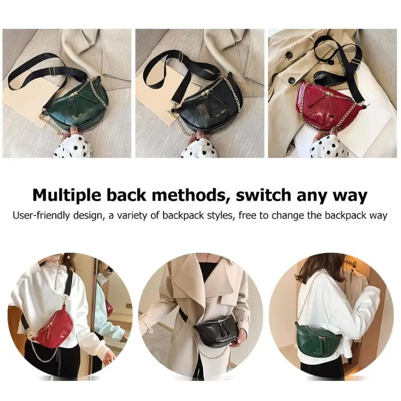 Yogodlns Fashion Quality PU Leather Crossbody Bags For Women Chain Small Shoulder Messenger Bag Lady Travel Handbags