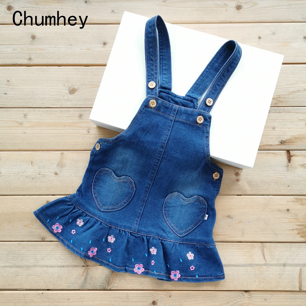 

Chumhey 2-6T Spring Summer Girls Bib Suspender Denim Dress Overalls Children Clothing Big Girl Slips Clothes Jeans Skirts