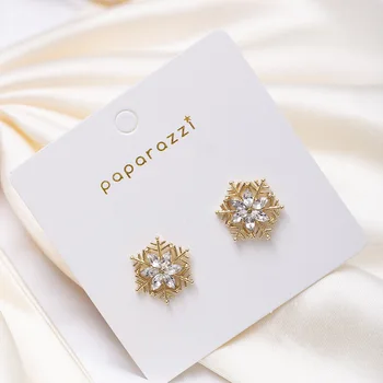 

Ear Stud S925 Silver Needle Korean-style Online Celebrity Versatile Ear Stud Small Geometric Snowflake Earrings Students Can Wea
