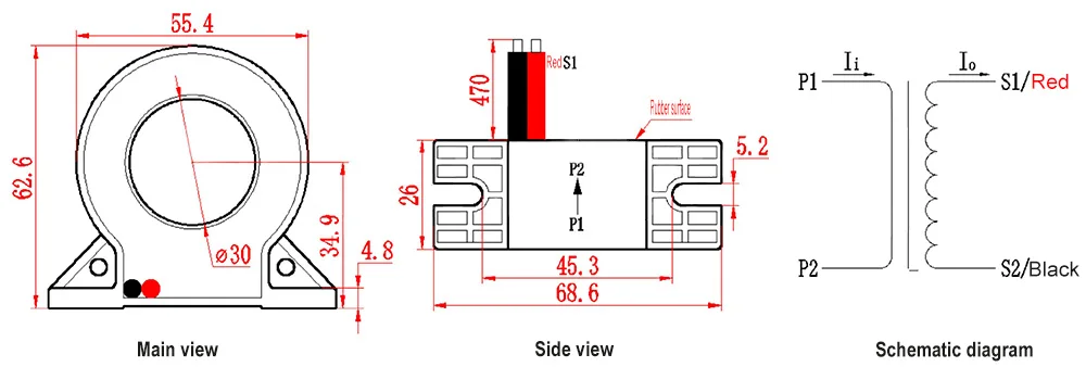 3 Stück Mini 3-Phasen-Wechselstrom-Transformator CT Niederspannungs-Strommesssensor Klasse 0,2 0,5 1,0 für Stromzähler – Detail 6