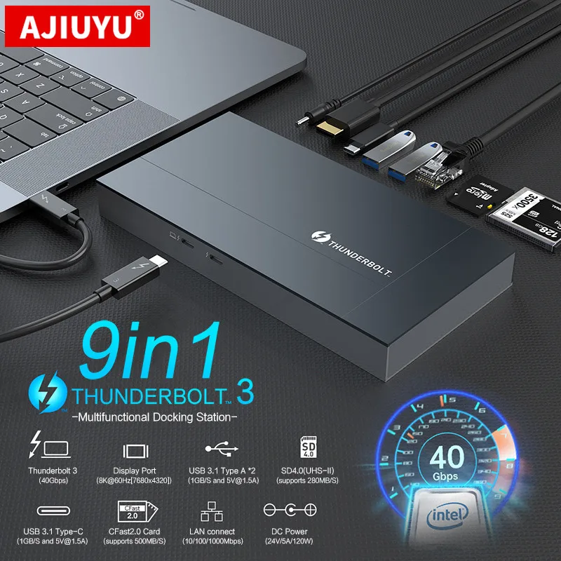 USB-концентратор Thunderbolt 3 40 Гбит/с до 8K | Компьютеры и офис