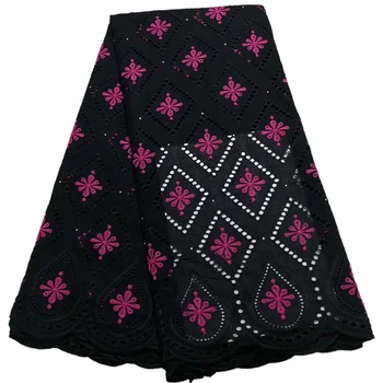 

Top selling Hollowed out diamond shaped design fushia color flowers Cotton Fabric PS19 Free shipping Swiss Voile Lace Fabric