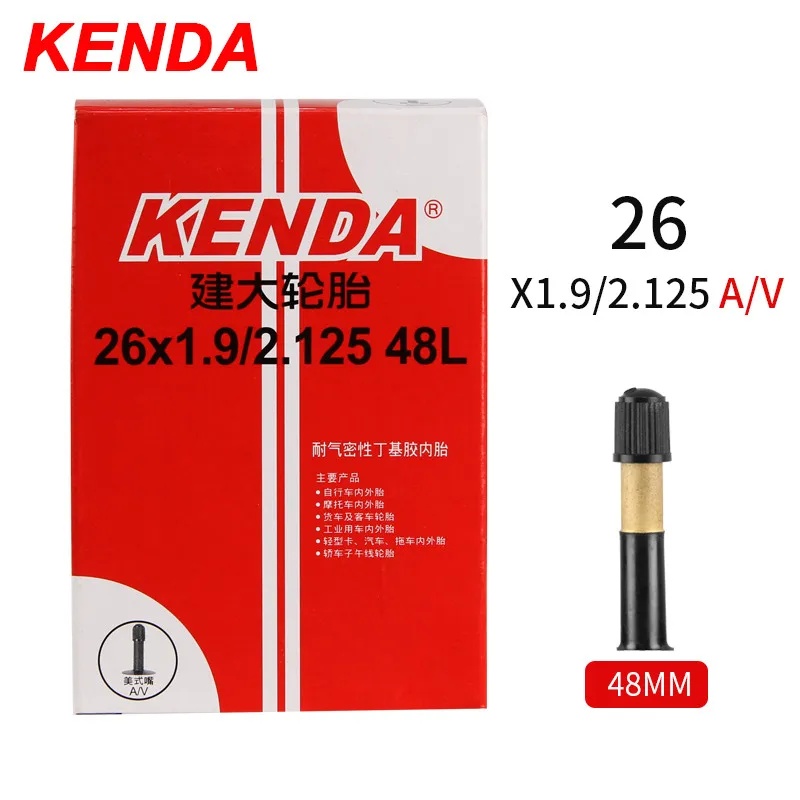 26x1.9-2.125-48L-AV 2 шт. Kenda ниппелем для горного велосипеда дорожный велосипед шины реагенты обогащения бутил резиновая камера велосипедной шины 26/27. 5/29/700c ультралегкий, нержавеющий ниппель камеры высокого давления к клапану Шредера трубки - Цвет: 26x1.9-2.125-48L-AV