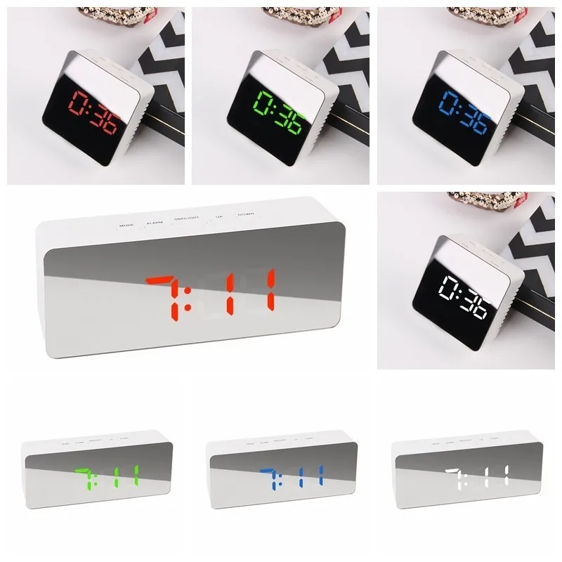 JULY'S SONG Digital Mirror Despertador LED Alarm Clock Thermometer Clock Electronic Table Clock Mul