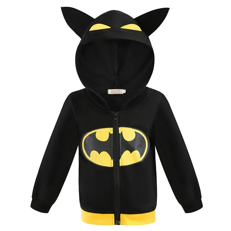Batman Hoodie 02 Muababy/толстовки для мальчиков супергерой Железный человек Тор Халк Капитан Америка свитер Человек-паук Дети Базз Лайтер Мультфильм куртка пальто - Цвет: Batman Hoodie 02