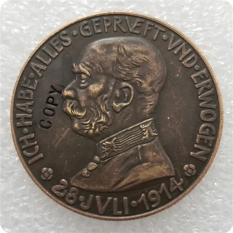 Тип#5_1914 Карл Гетц Германия копия монеты - Цвет: Antique Copper