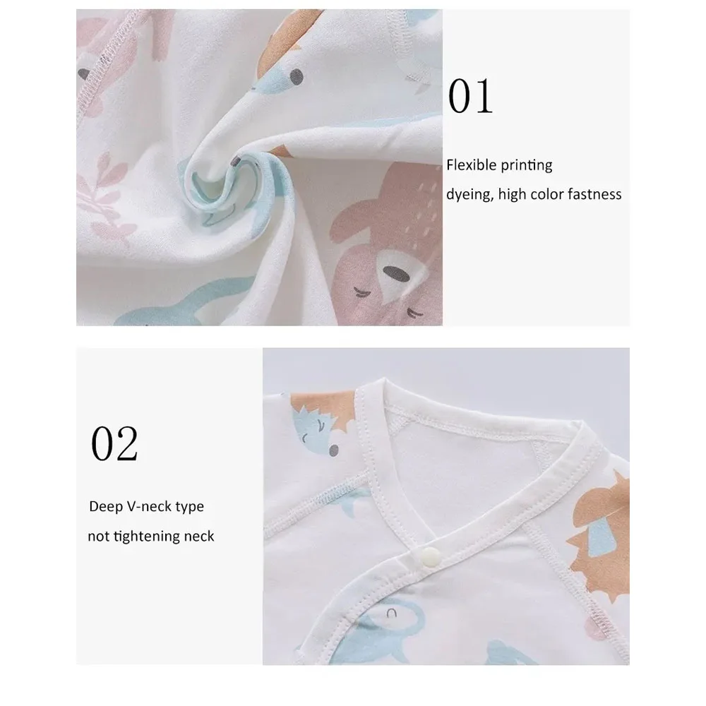 Baby Infant V-neck Jumpsuit Newborn Cute Cartoon Fruit Long Sleeve Cotton Boy Girl Clothing Toddle Monk Suit Pajamas Newborn Sailor Romper Girls Boy Costume Anchor