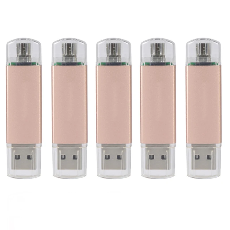 Флэш-накопитель usb OTG 5 шт./лот металлический U-диск для ноутбука телефона