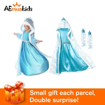 

Girls Princess Elsa Dress Cosplay Costume Fancy Party Princess Cosplay Baby Dresses Children's Christmas Birthday Sets Clothes