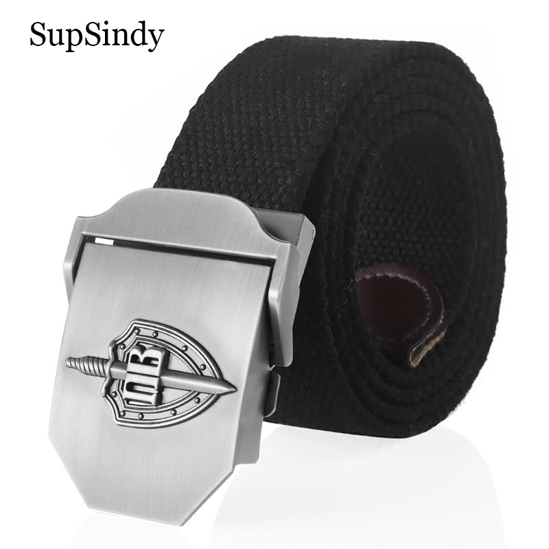 Supsindy Canvas Belt 3d Russian Border Guard Troop Metal Buckle Jeans