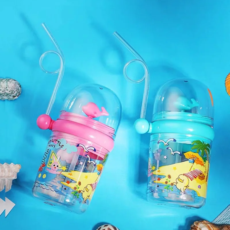 Креативная кружка для воды с Китом летняя пластиковая детская мультяшный