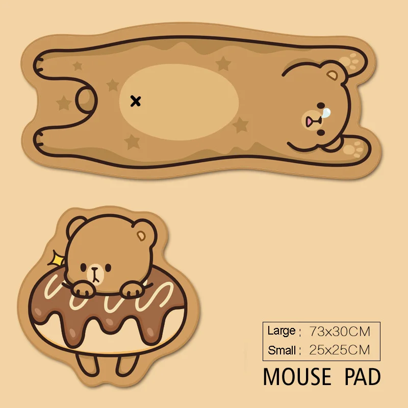 Kawaii Bear Cartoon Mouse Pad Large Home Office Game MousePad Resting Surface Dining Desk Writing Mat Non-slip Laptop | Компьютеры и