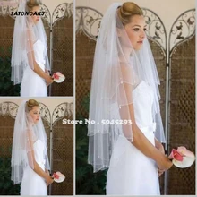 Простая двухслойная короткая белая свадебная вуаль из тюля, дешево, свадебная вуаль цвета слоновой кости для невесты, свадебные аксессуары, гребень