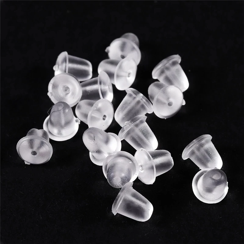 100-200pcs Rubber Earring Back Silicone Round Ear Plug Blocked Caps Earrings  Back Stoppers For DIY Parts Jewelry Findings Making