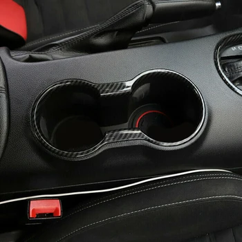 

Carbon Fiber Cup Holder Cover Car Trim Sticker Black Durable Practical