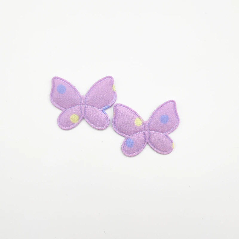 50 Stück gepolsterte Stoff-Schmetterlingsapplikationen für DIY-Hüte, Kleidung, Nähzubehör, Kopfbedeckungs-Dekorationsaufnäher, 3,2 x 2,5 cm, 50 Stück pro Packung – Detail 2