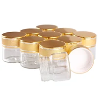24 pieces 10ml 30*30mm Glass Bottles with Golden Frosted Caps Transparent Glass Perfume Bottle Spice Bottles Spice Jars 1