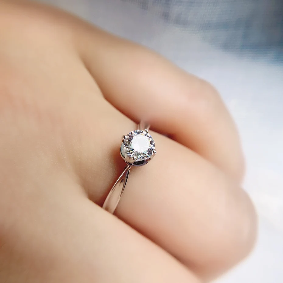 Kuololit Natural Moissanite Rings for Women 925 Solid Sterling Silver class 4 claw lab Diamond ring for Engagement Wedding bride