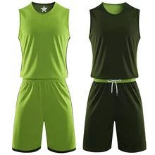 Детский Мужской Двусторонний баскетбольный тренировочный Трикотажный костюм, спортивные комплекты, пустые спортивные костюмы для колледжа, дышащие баскетбольные майки, форма