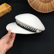 Весна и осень, комплект детской одежды в европейском и американском шерстяная шляпа темно-синяя шляпа Кепка vintage в английском стиле, ботинки на японский знаменитости мода