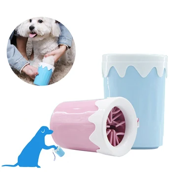 

Pet Dog Foot Paw Cleaner Cup Portable Washer Paw Clean Brush Soft Silicone Combs Pet Grooming Tool Outdoor Cleaning Bucket