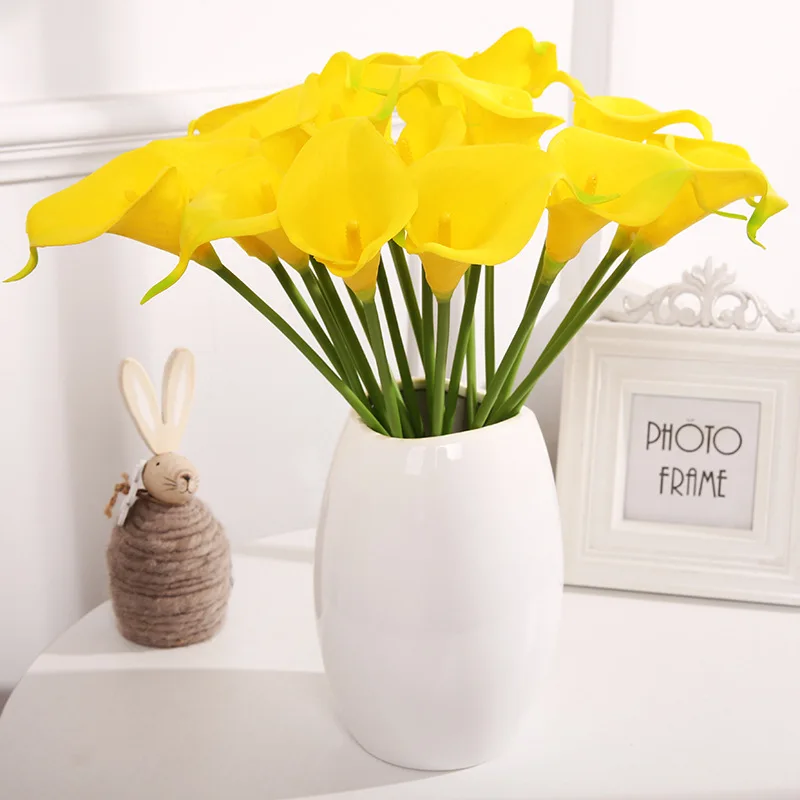 

5PCS Calla Imitation Flowers Mini Common Calla Flower Plastic Artificial Flowers Wedding Boquet Holder Home Decoration Flor