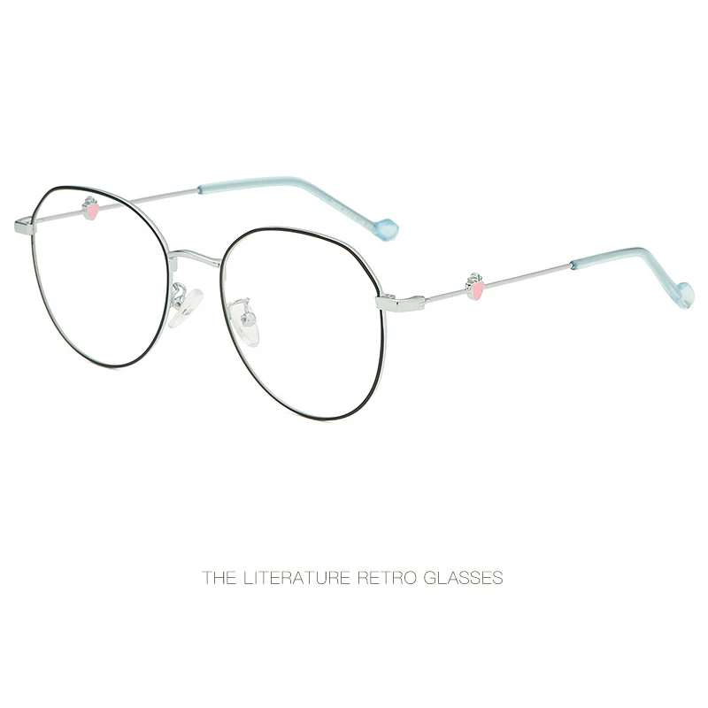 New metal polygonal glasses frame Fashion design trend women's flat mirror Retro art decorative glasses frame