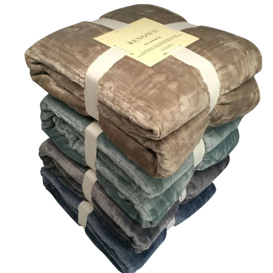 

Winter Thickening Mechanical Wash Flannel Blanket Plaids Super Warm Soft Blankets Throw on Sofa/Travel Patchwork Solid Bedspread
