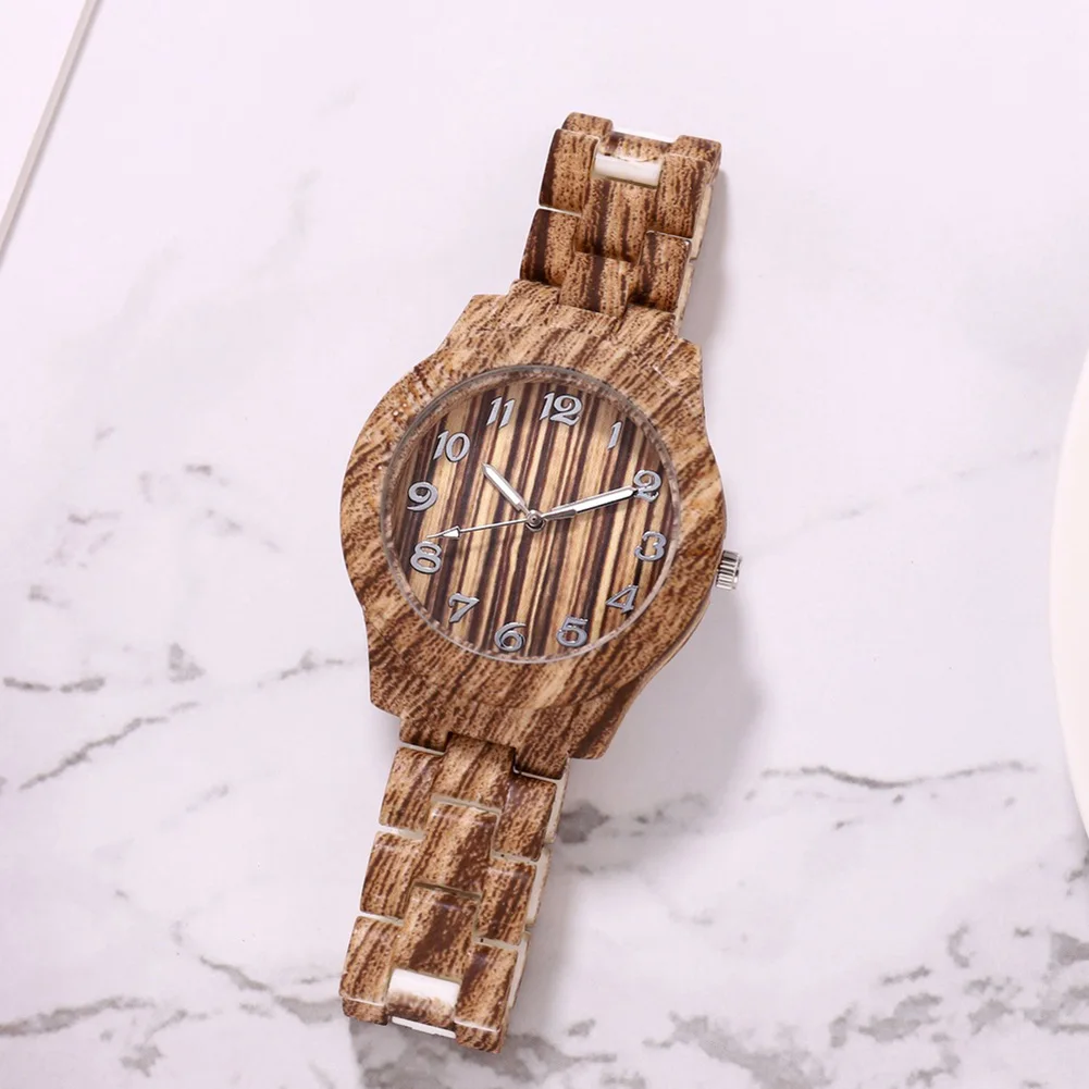 

Women's Watches Quartz Watch Casual Analog Wood Texture Wrist Watch with Resin Band Round Dial LXH