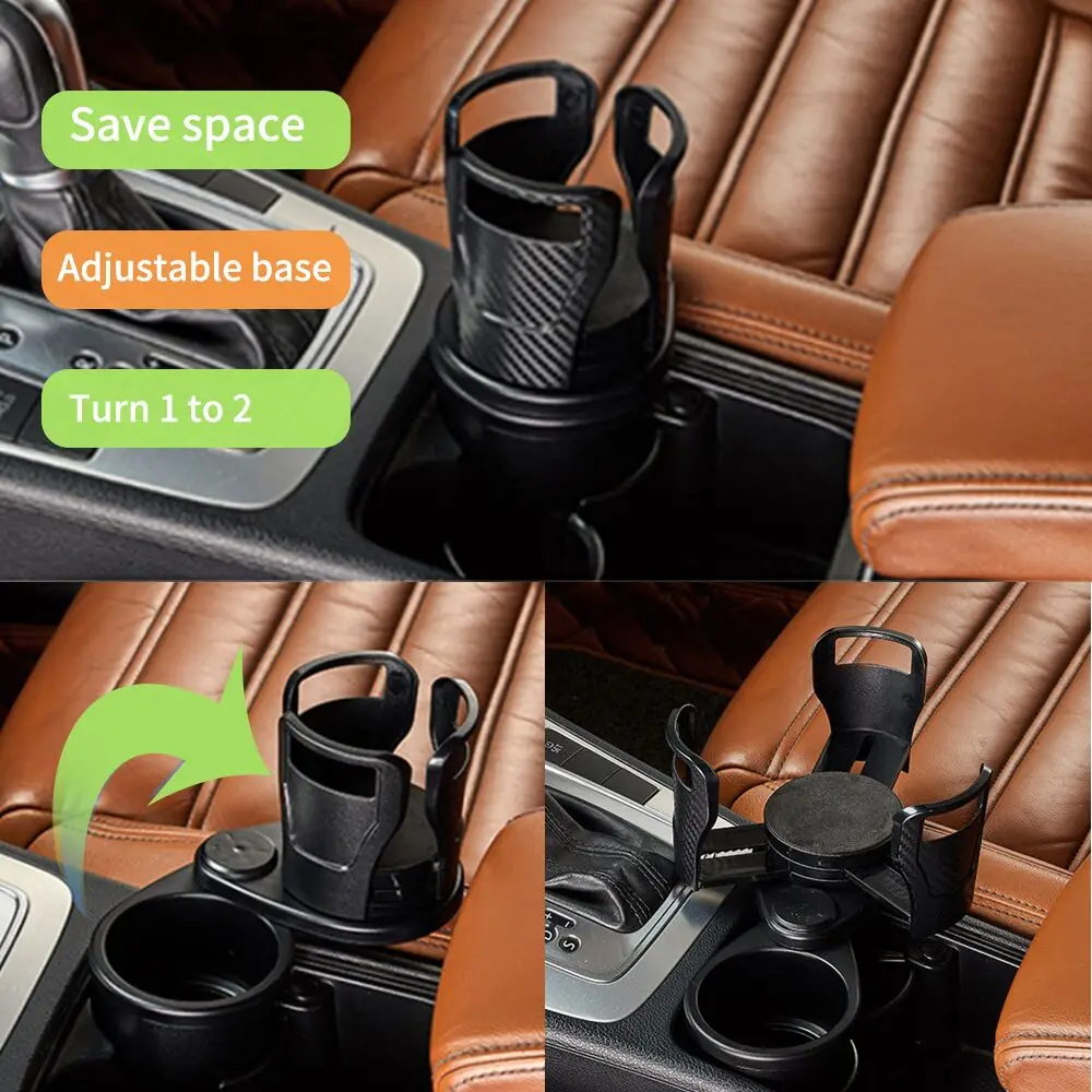 Foldable Car Dual Cup Holder Adjustable Cup Stand Sunglasses Phone