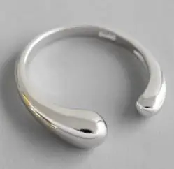 white gold S925 Серебряное кольцо минимализм полированное высокое качество капли воды открытие женское кольцо темперамент серебряное кольцо - Цвет основного камня: white gold