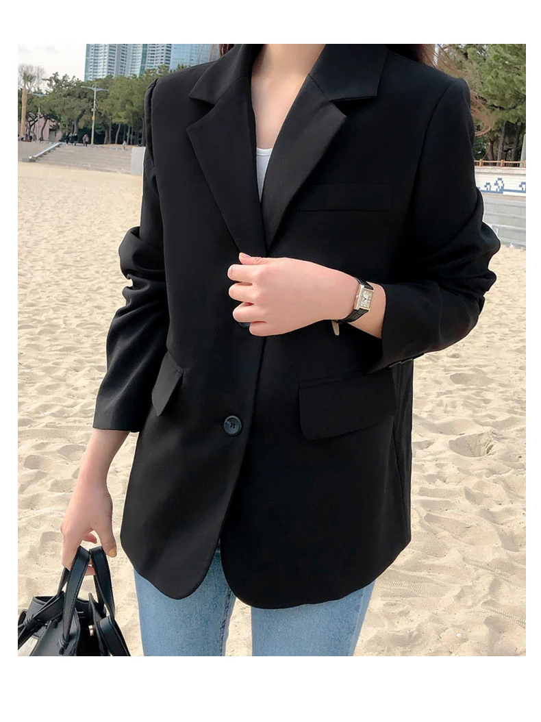 Women Office Lady Wear Suit Blazer Solid Casual Single Breasted Coat Jacket Long Sleeve Notched Collar fishion Blazers