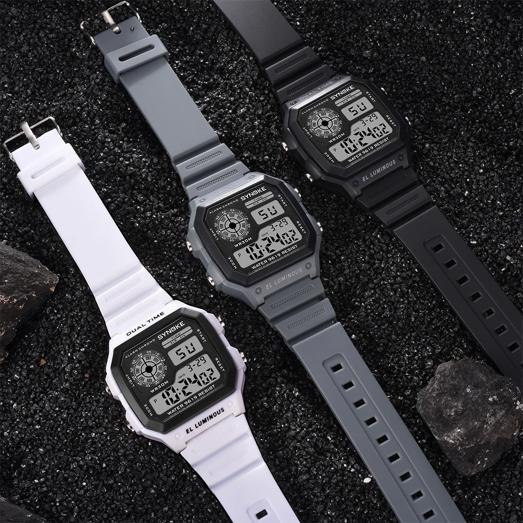 Digital Watches For Men Military Wristwatches Black Sports Watch Men Square LED Male Clock Relogio Masculino - 6
