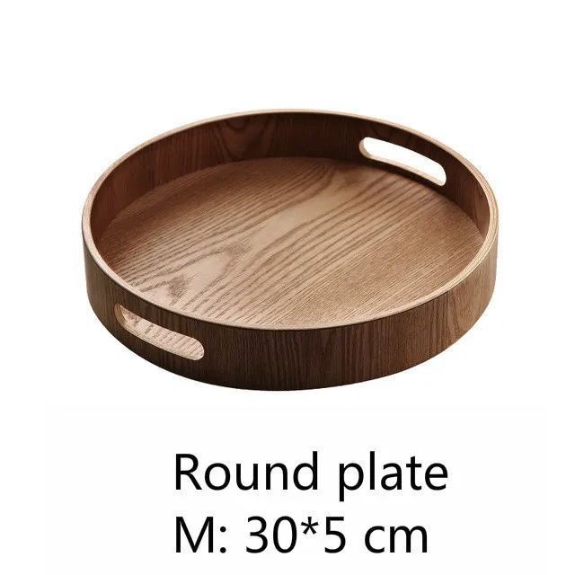 6 Japan Style Solid Wood Storage Trays Multifunction Round/Oval/Rectangular Food Tea Plate Drink Platter Steak Fruit Snack Storage - Цвет: 6