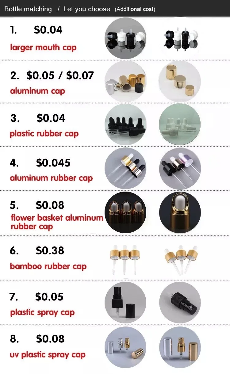 

Gold Ring and Black/White Latex Head Dropper bamboo cap,match 5ml\10ml\15ml\20ml\30ml\50ml\100ml essential oil bottle pipette