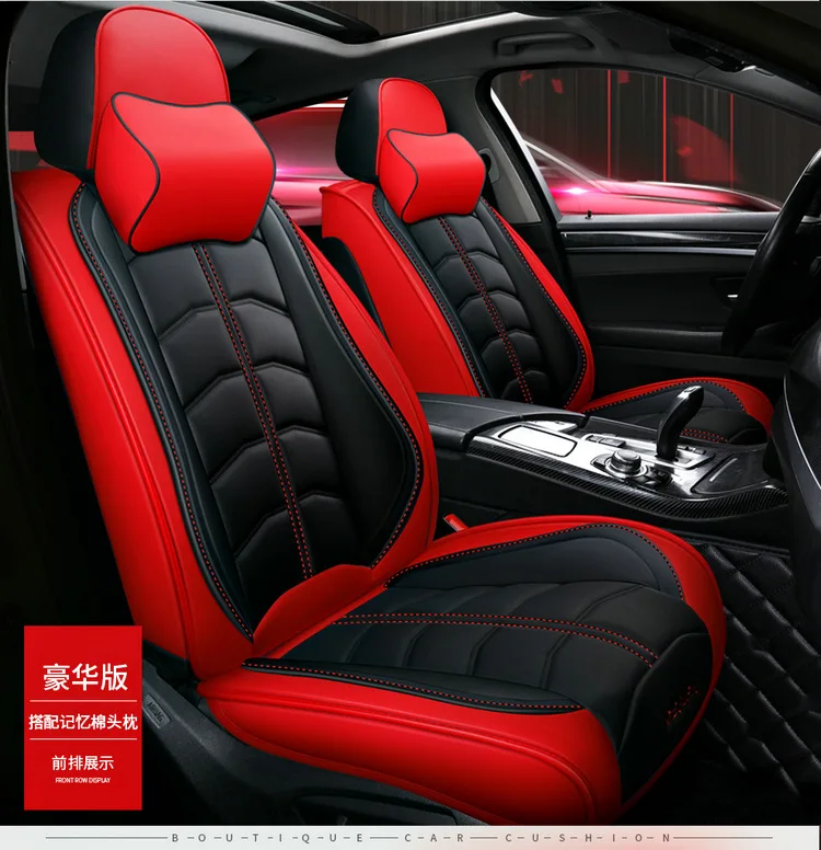 Front Blue Cross Stitch Leatherette Car Seat Covers For Renault Clio Megane 