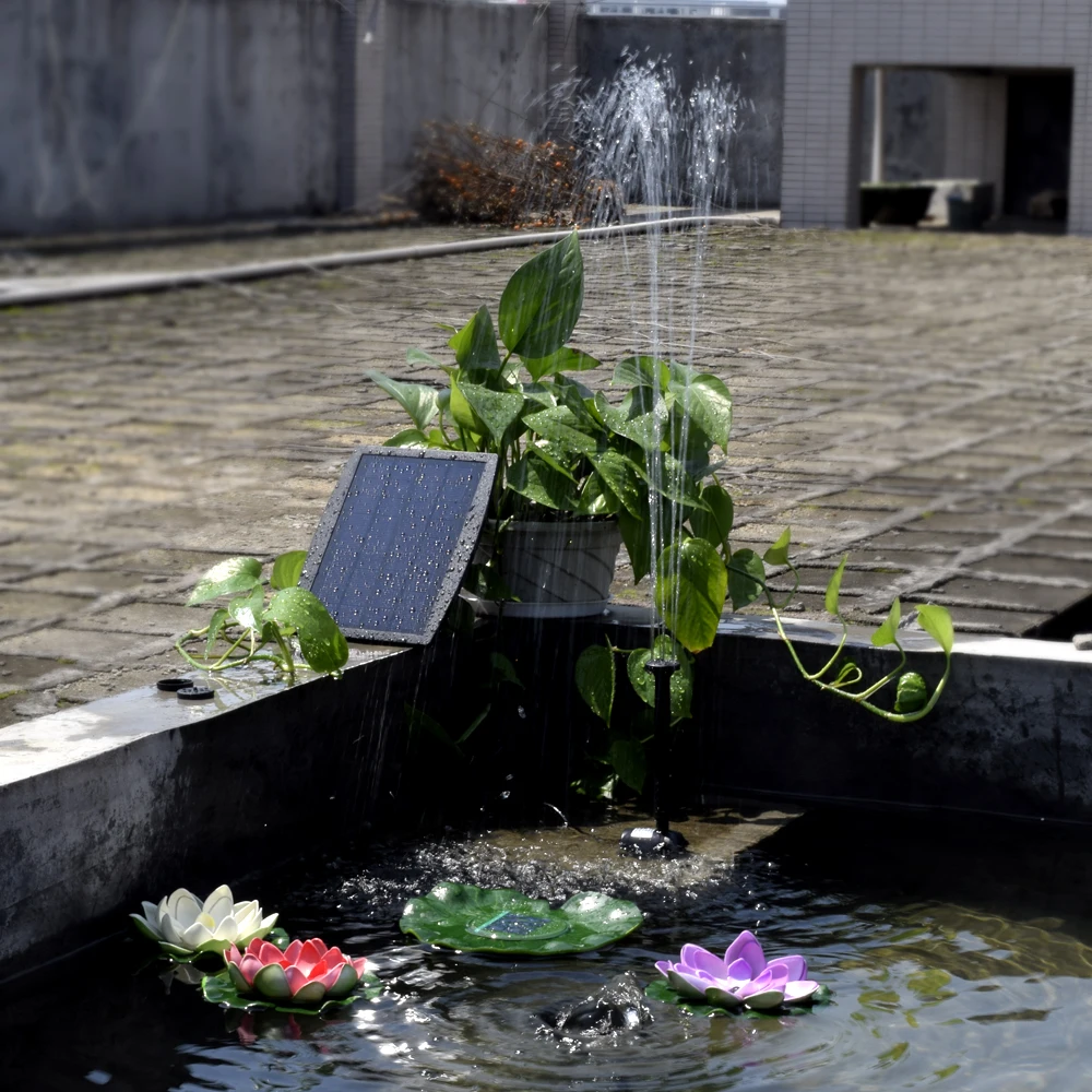 

9V 2.5W Solar Power Water Pump Brushless Panel Landscape Pool Garden Fountains Pluggable Solar Power Fountain Water Pump