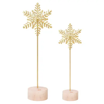 

2Pcs Golden Snowflake Stylish Adorable Durable Iron Art Decoration Artificial Snowflake for Gift Home