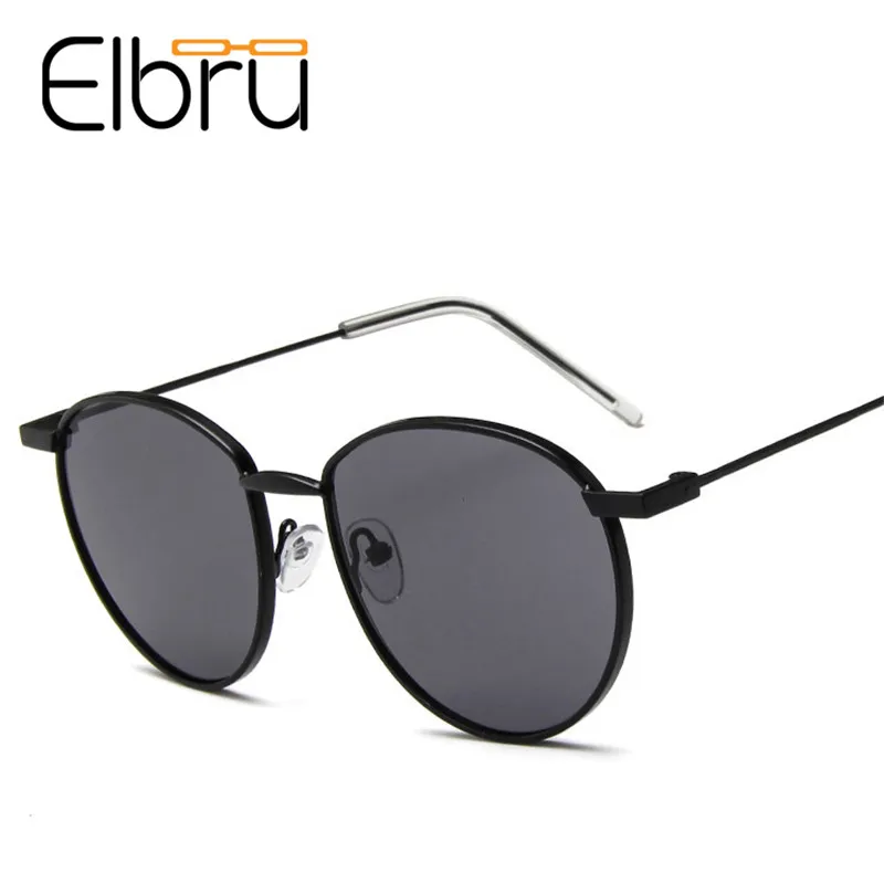 

Elbru Metal Round Frame Sunglasses Retro Ocean-color Sun GLasses Shade Mirror For Women UV400 Glasses